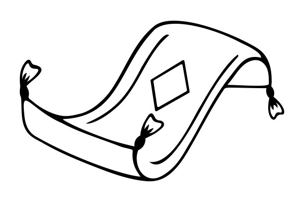 飞毯。摆动地板装饰有菱形和末端的流苏。图片下载