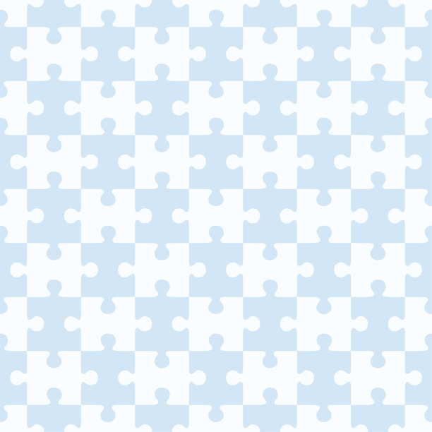 无缝白色和蓝色拼图片图案，棋盘矢量平面风格的插图印刷设计图片下载