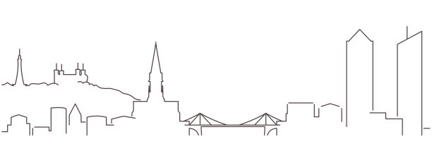 里昂暗线简单的极简主义天际线与白色背景图片下载