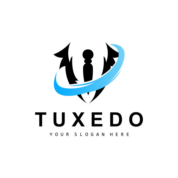 燕尾服标志，西装和领带矢量，男人西装礼服裁缝设计，领结领结图标，复古经典插图图片下载