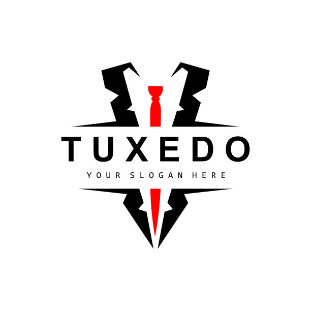 燕尾服标志，西装和领带矢量，男人西装礼服裁缝设计，领结领结图标，复古经典插图图片下载