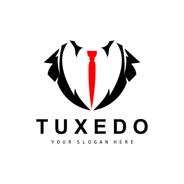 燕尾服标志，西装和领带矢量，男人西装礼服裁缝设计，领结领结图标，复古经典插图图片下载