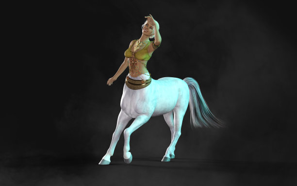 骑白马的漂亮女孩。3d渲染，3d插图。图片下载