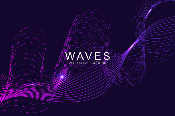 带有动态波、线和粒子的抽象背景图片下载