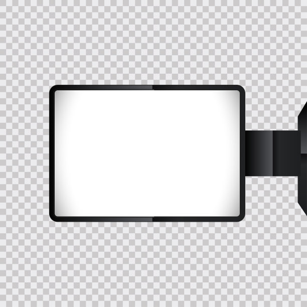 户外灯箱模型为透明背景，一个空白矢量灯箱广告广告牌为品牌广告图片下载