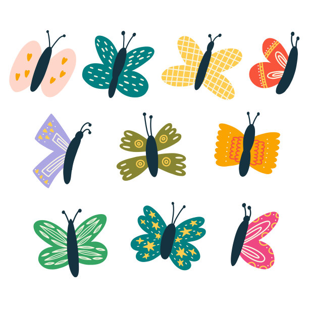 彩色抽象蝴蝶图片下载