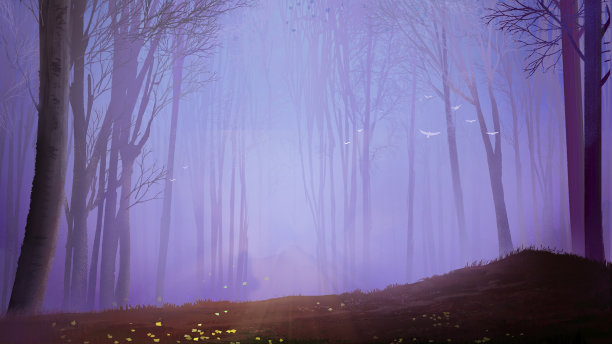 海滩花园水彩插图背景横幅图片下载