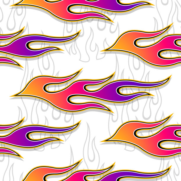 火焰无缝模式矢量插图。矢量火无缝背景壁纸，包装，包装，织物和纺织品设计。图片下载