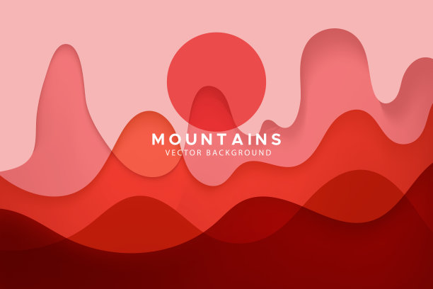 有山有雾的景观。多山的地形图片下载