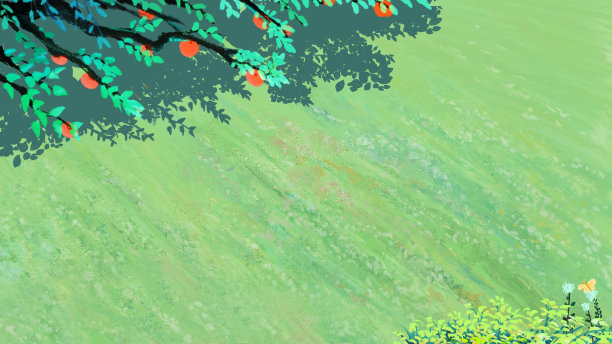 海滩花园水彩插图背景横幅图片下载