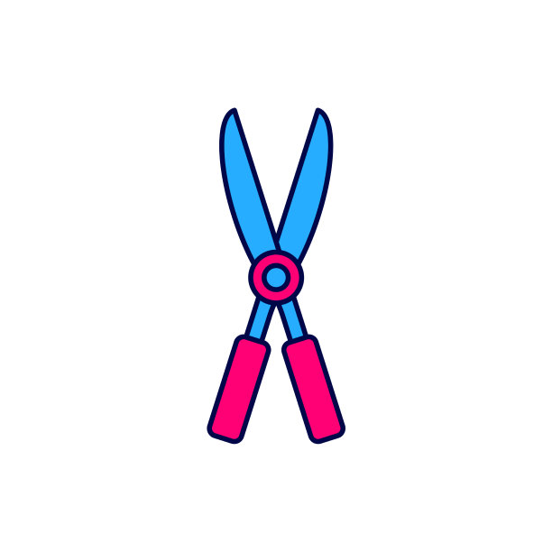 填充轮廓园艺手工剪刀图片下载