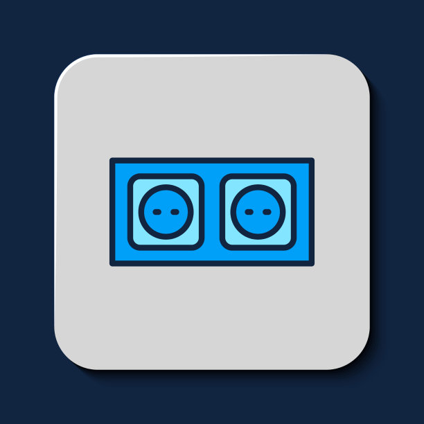 填满轮廓电源插座图标隔离上图片下载