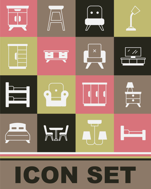 床头柜配有台灯、电视、桌子和扶手椅图片下载