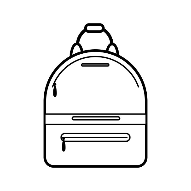 简单的线性女性双肩包图标图片下载