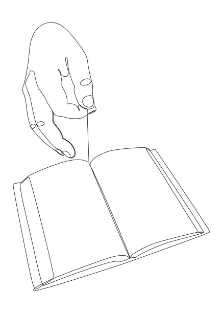 一个连续的手与书。细线插图矢量概念。轮廓图创意。图片下载