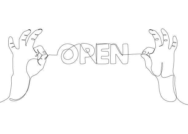 一条连续的开线。细线插图矢量概念。轮廓图创意。图片下载