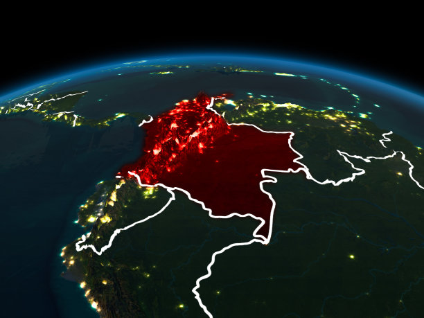 地球上夜晚的哥伦比亚图片下载