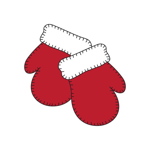 温暖针织红色手套设计孤立的白色背景图片下载