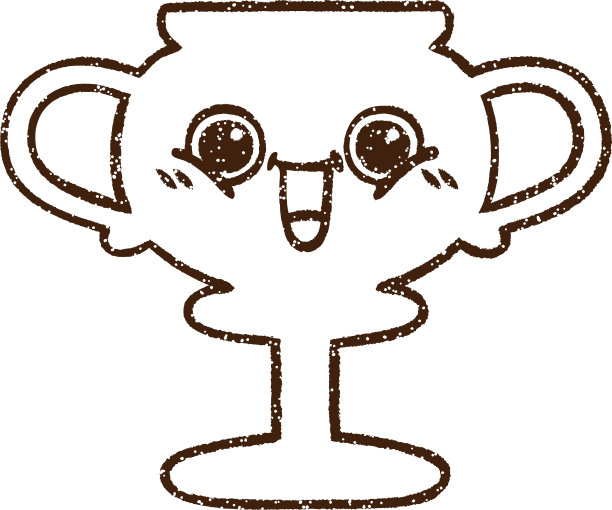 奖杯炭笔画图片下载