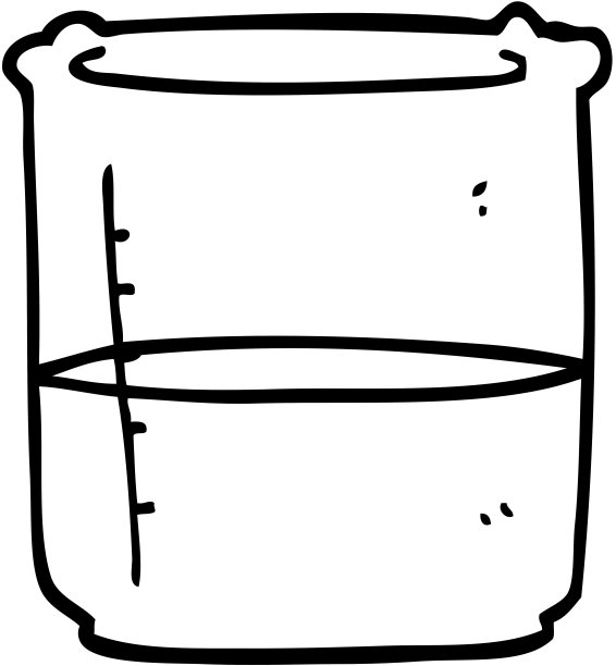 线条画卡通科学烧杯图片下载