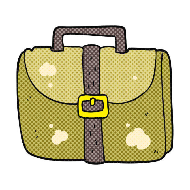 手绘卡通旧工作包图片下载