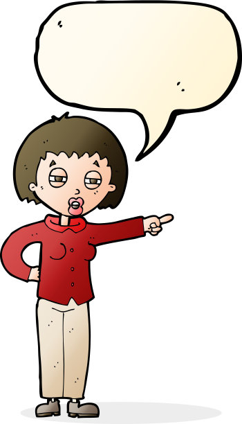 卡通女人用语音泡泡训斥图片下载