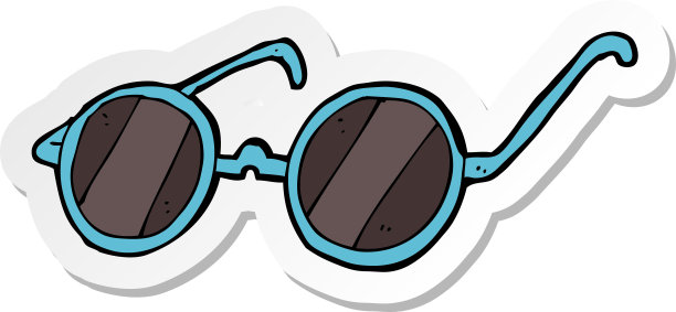 卡通太阳镜贴纸图片下载