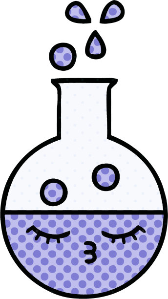 漫画书风格的卡通试管图片下载