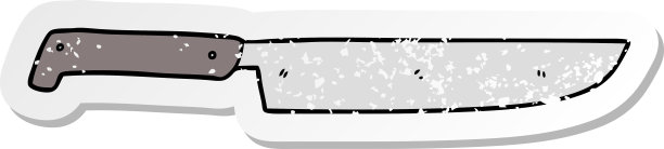 卡通菜刀的心疼贴纸图片下载