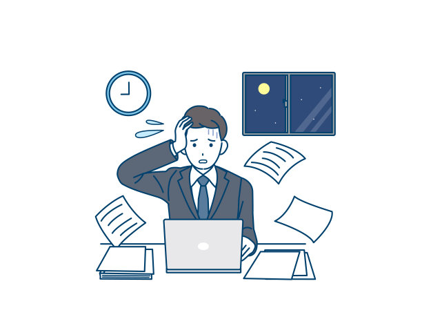 加班的男性上班族图片下载