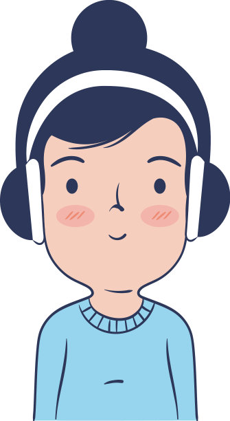 女子戴耳机图片下载