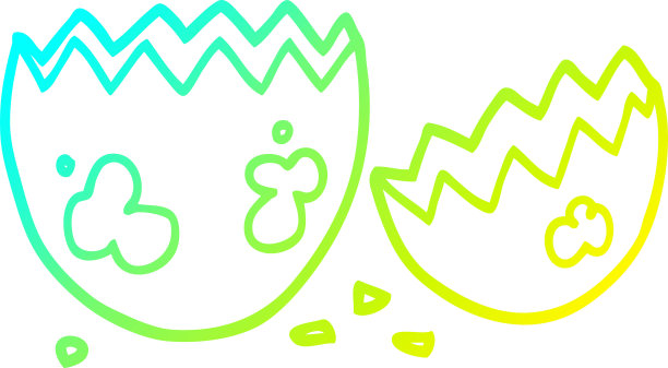 冷梯度线绘制卡通裂蛋图片下载