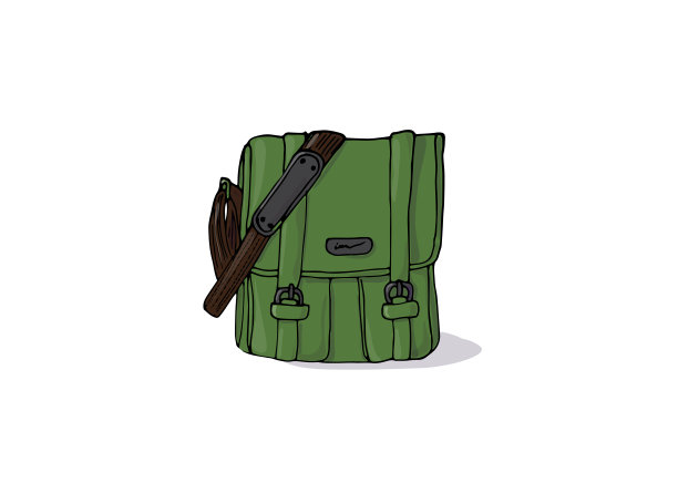 手绘军用风格的女人包图片下载