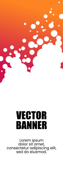 随机绘制的背景与清爽的橙色和泡沫图案。矢量图像的标题，横幅和标题。图片下载