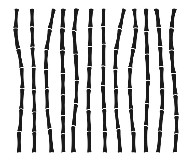 竹茎棒剪影边框集异域装饰元素自然雕刻墨风格图片下载