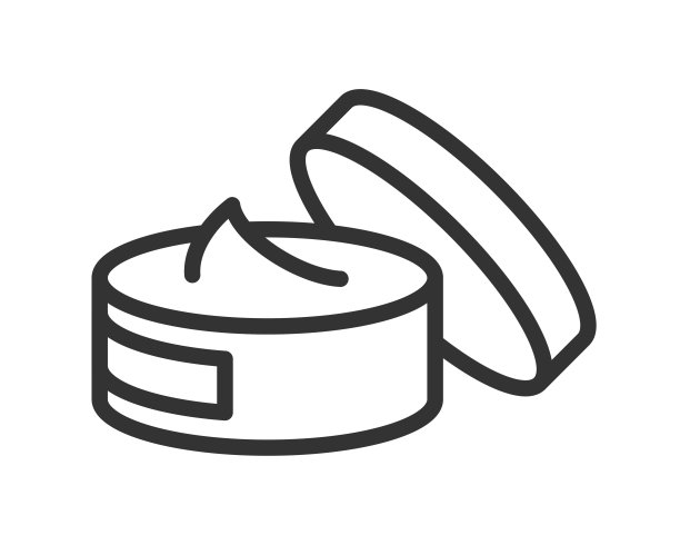 面霜图标在浅色背景。护肤象征。身体护理，护手霜，化妆品，化妆品，香脂，乳液。轮廓的风格。矢量插图。图片下载