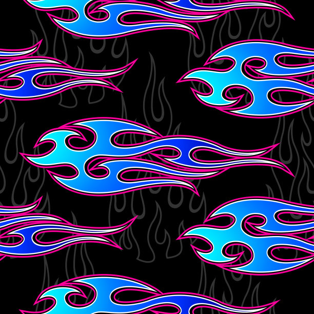 火焰无缝模式矢量插图。矢量火无缝背景壁纸，包装，包装，织物和纺织品设计。图片下载