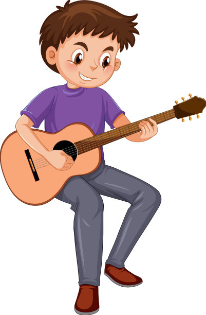 一个弹木吉他的男孩图片下载