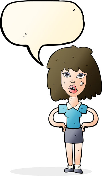 卡通女强人说话泡沫图片下载