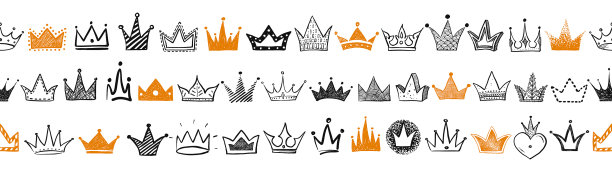 无缝背景与橙色和黑色涂鸦图片下载