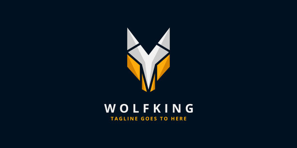 豪华狼头标志设计模板图片下载