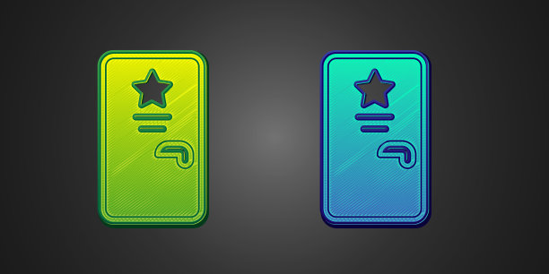 绿色和蓝色的后台图标隔离在黑色上图片下载