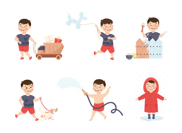 小男孩在童年时从事娱乐活动图片下载
