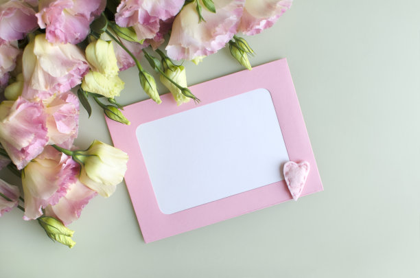 桌子上放着一株香樟花和一封信图片下载