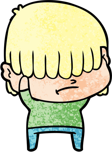 头发凌乱的卡通男孩图片下载