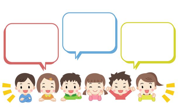 一个带着说话泡泡和微笑的孩子的框架插图图片下载