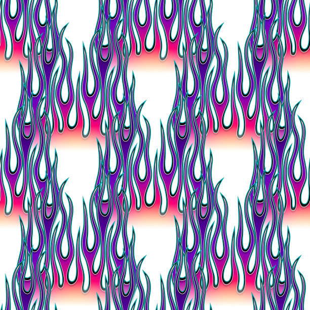 火焰壁纸设计矢量图像。重复火焰火焰背景。壁纸、包装纸、包装、纺织品设计。图片下载