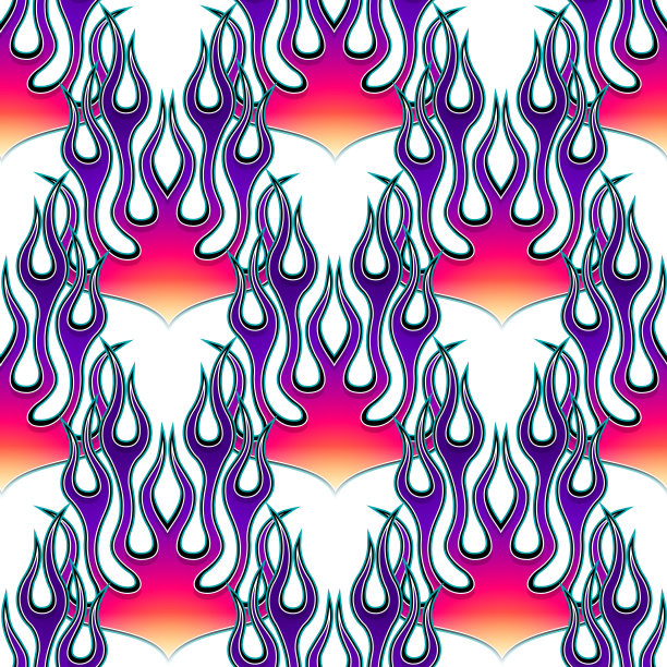 火焰壁纸无缝图案背景矢量图像。火焰包装，火焰壁纸，包装，纺织品设计。图片下载