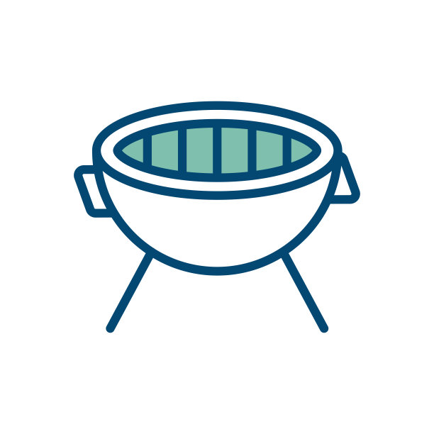 烧烤图标矢量设计模板在白色背景图片下载