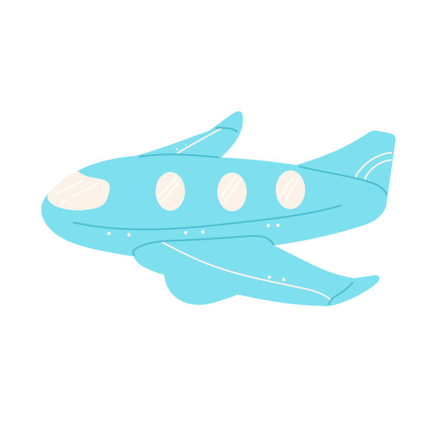 卡通飞机。用于旅行飞行的喷气机。儿童矢量插图孤立在白色背景上图片下载